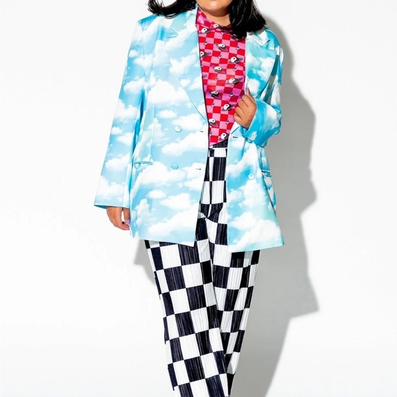 NWT Dressed in La Make Me Wanna Lala Boyfriend Blazer in Cloud Nine - Picture 5 of 9